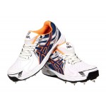 HDL Cricket Terminator Shoes Half Spikes White Blue Orange